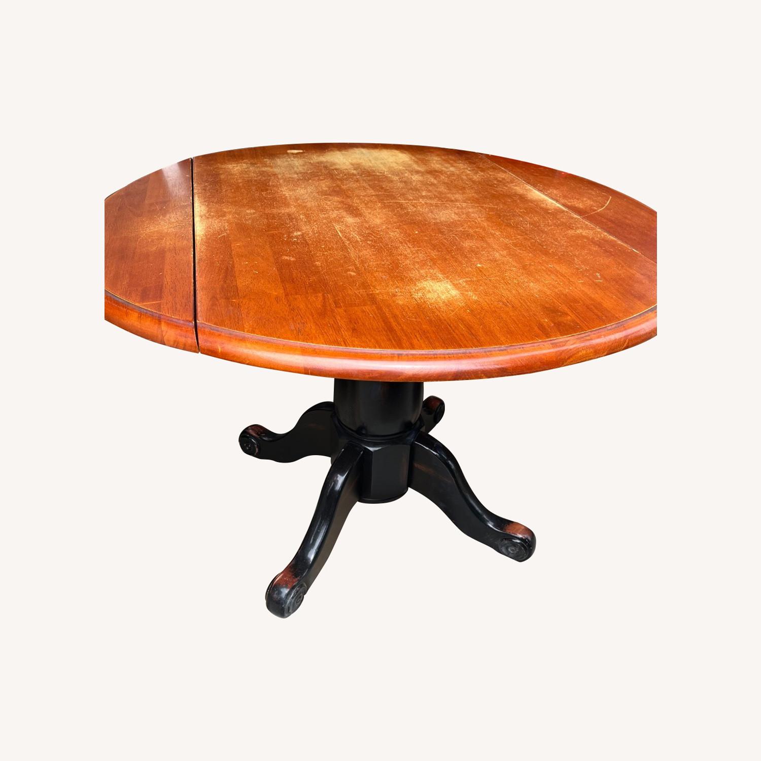 Round Wooden Kitchen Table W 4 Chairs - image-0