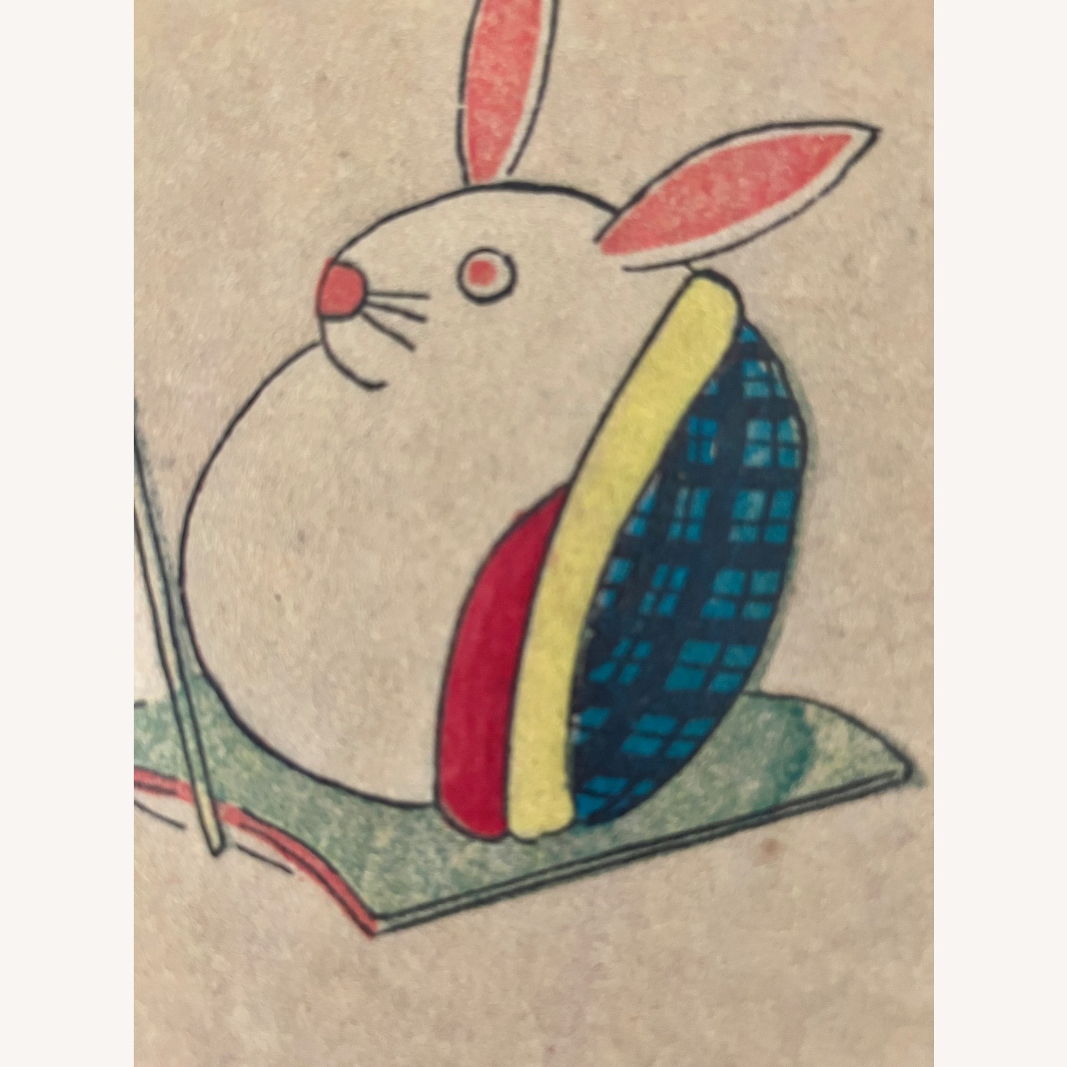 Vintage Japanese Woodblock Print New Years Rabbit - image-2