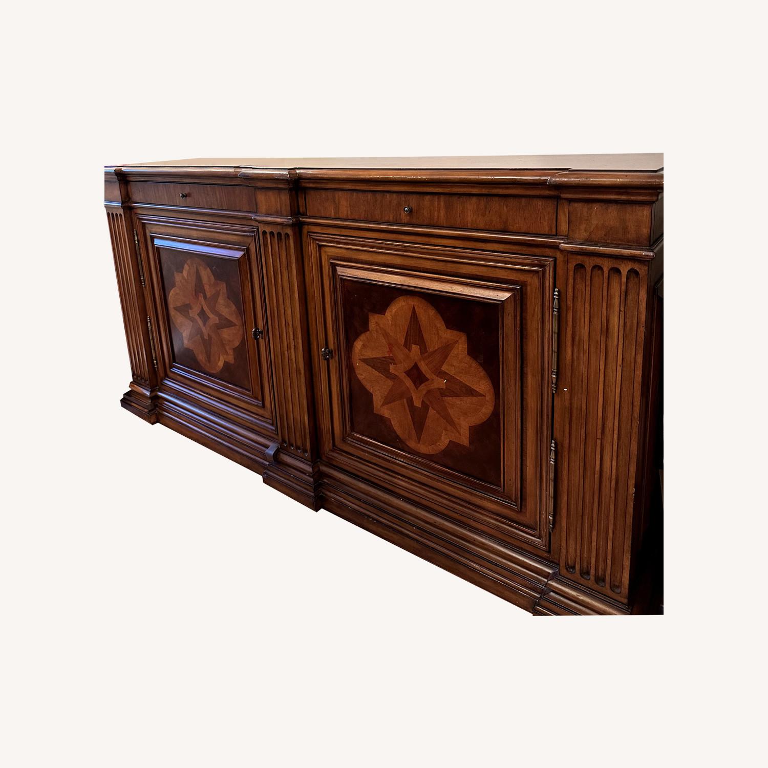 Ethan Allen Walnut Inlaid Marquetry Sideboard - image-0