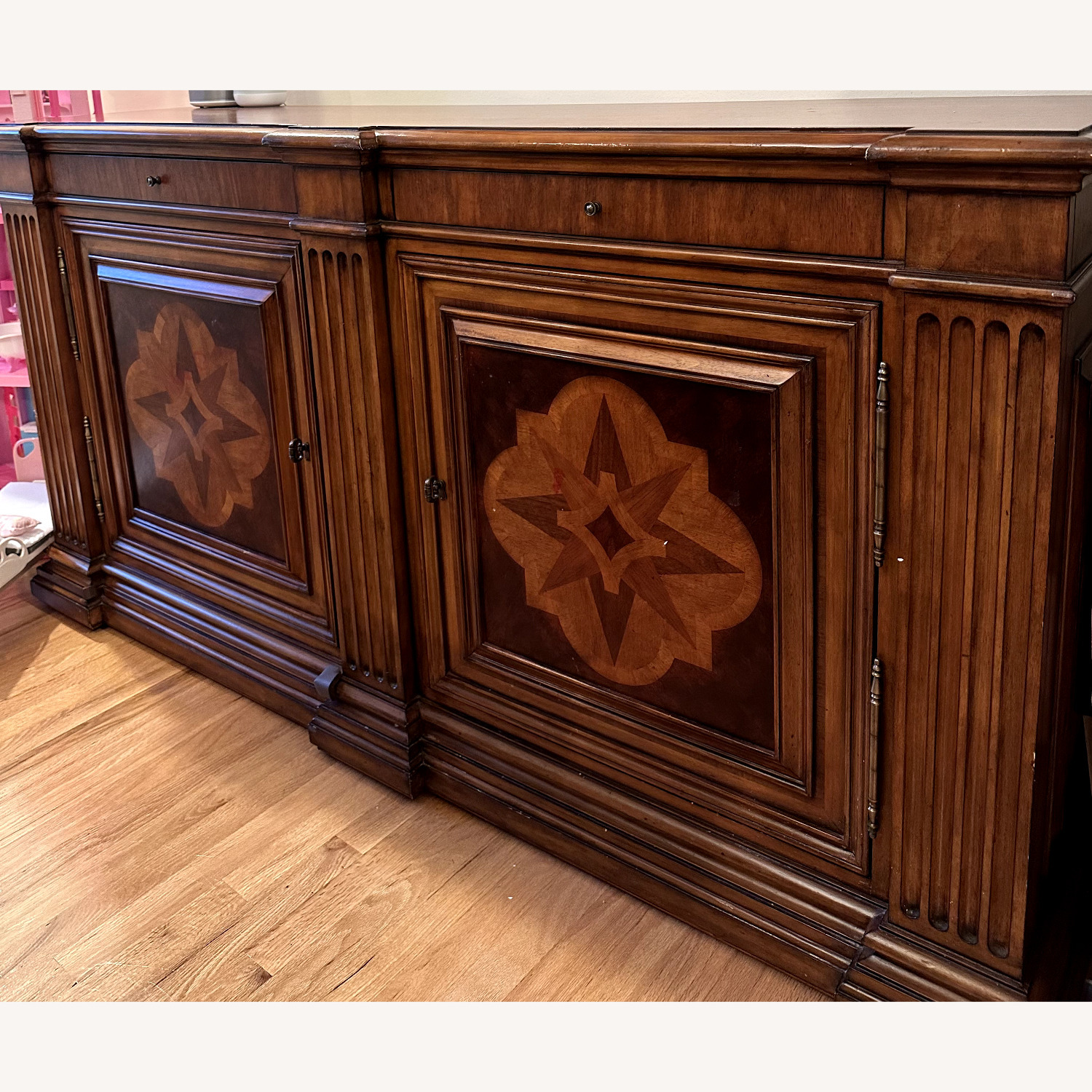 Ethan Allen Walnut Inlaid Marquetry Sideboard - image-1