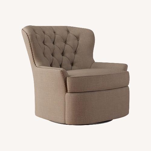 Used Pottery Barn Cardiff Leather Swivel Armchair  for sale on AptDeco