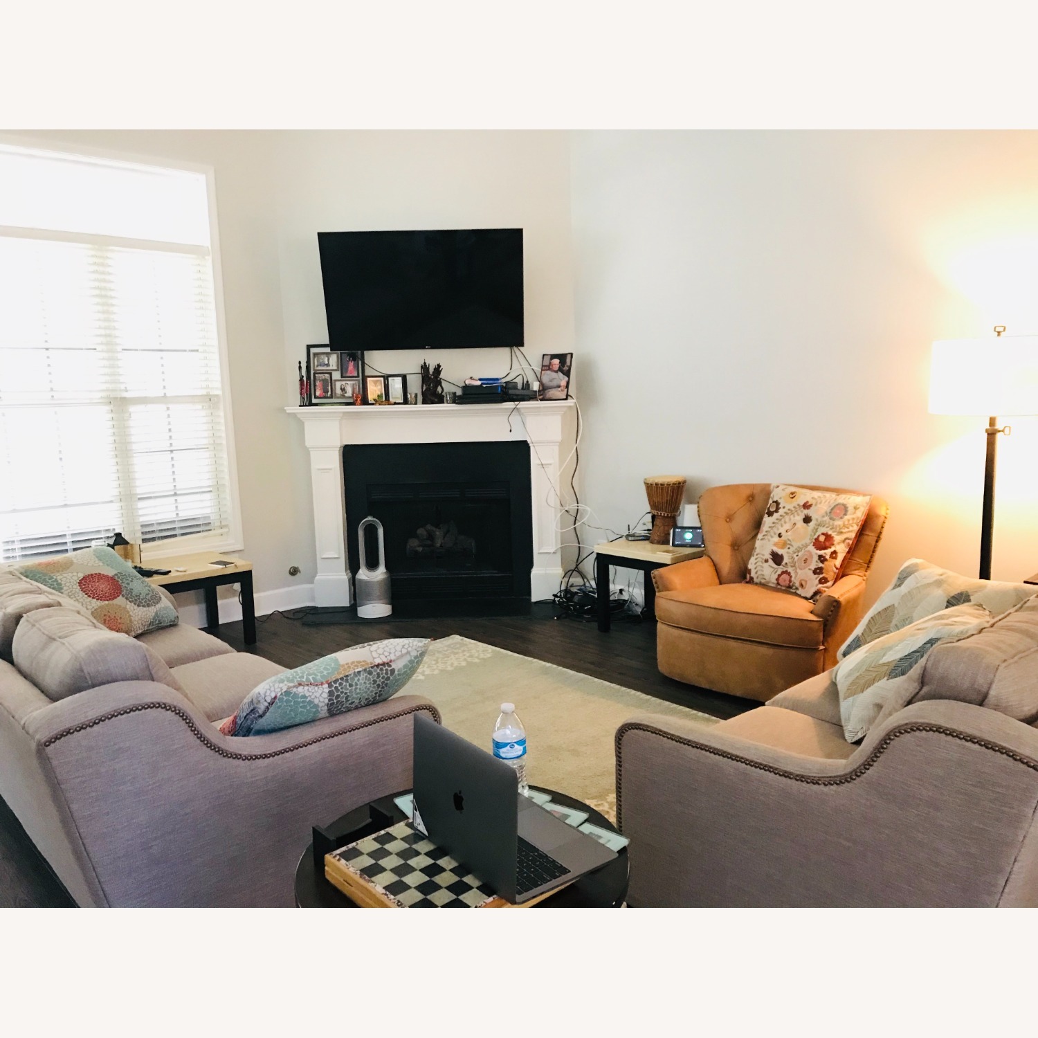 Pottery Barn Cardiff Leather Swivel Armchair  - image-2