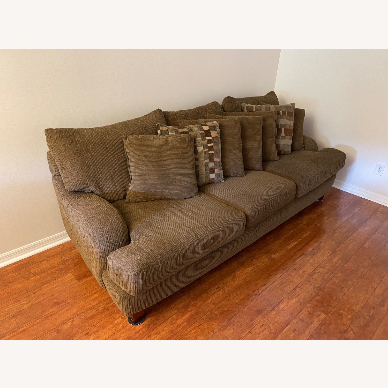 3 Seat Sofa With Pillows-brown - image-3