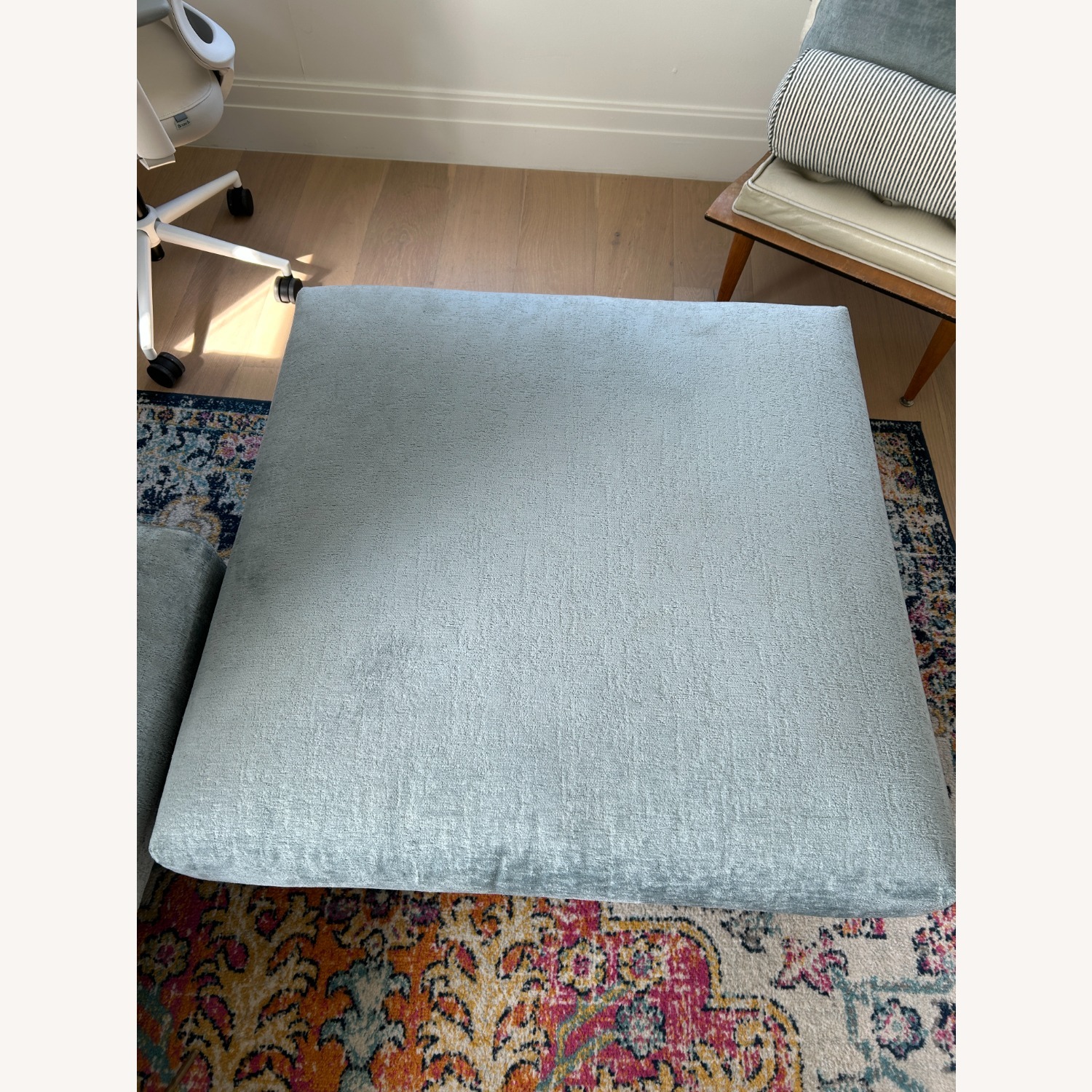 Joybird Plush Mist Wide Square Ottoman - image-5