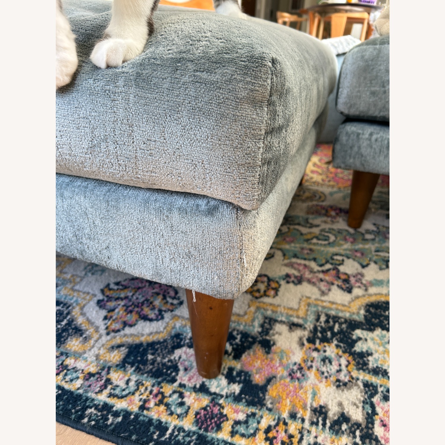 Joybird Plush Mist Wide Square Ottoman - image-3