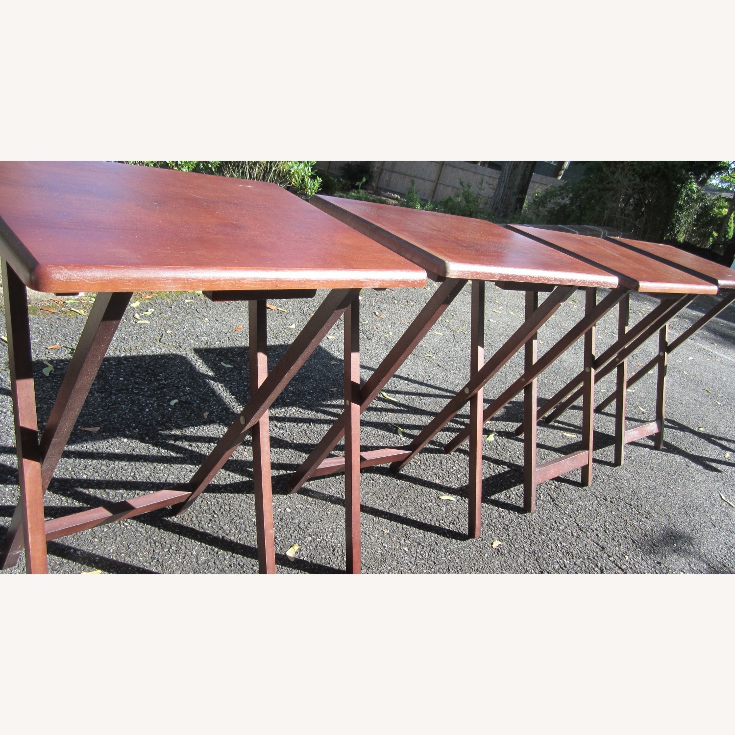 4 TV Dinner Folding Tables With Stand - image-4
