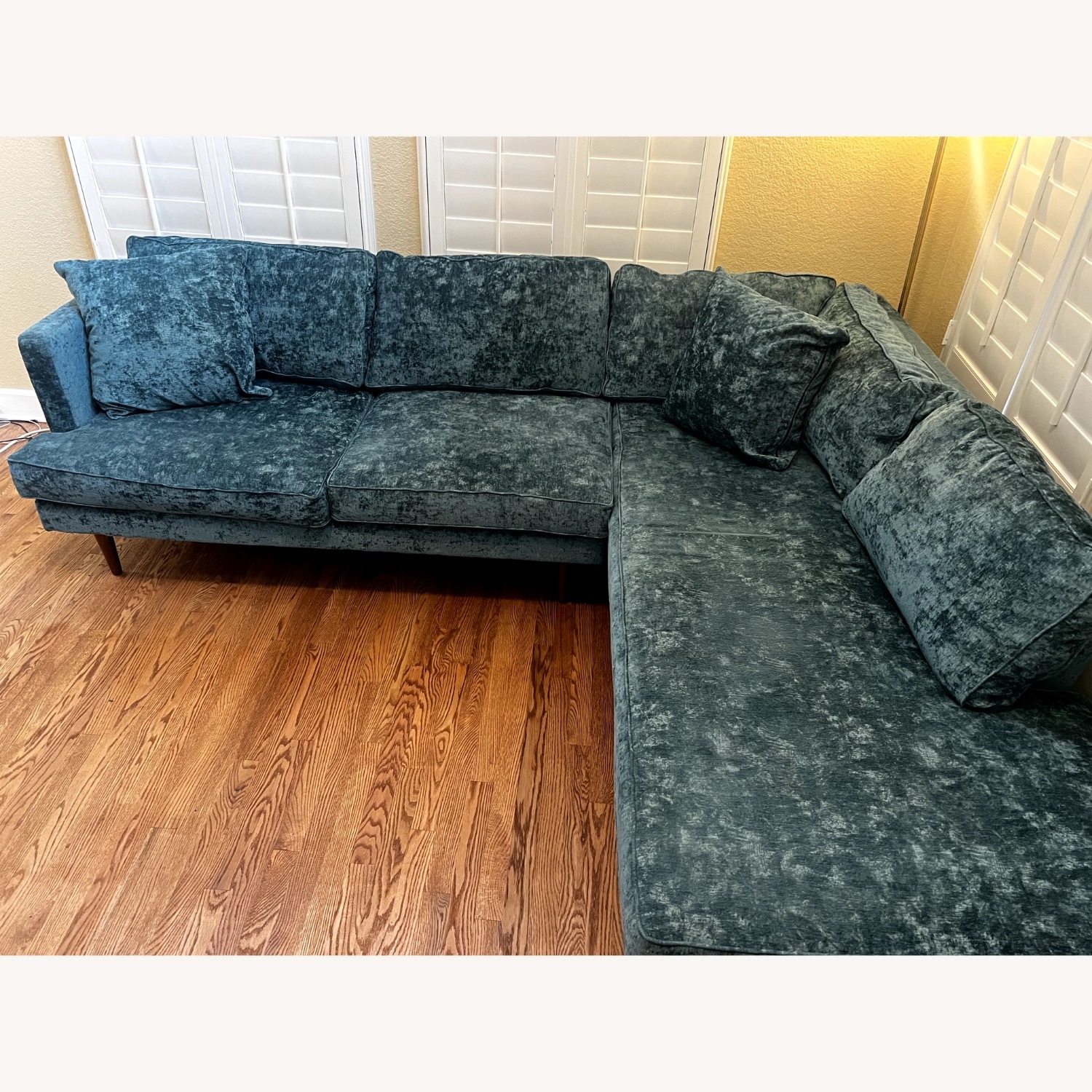 Joybird Preston 2 Piece Sectional in Prime Peacock - image-1