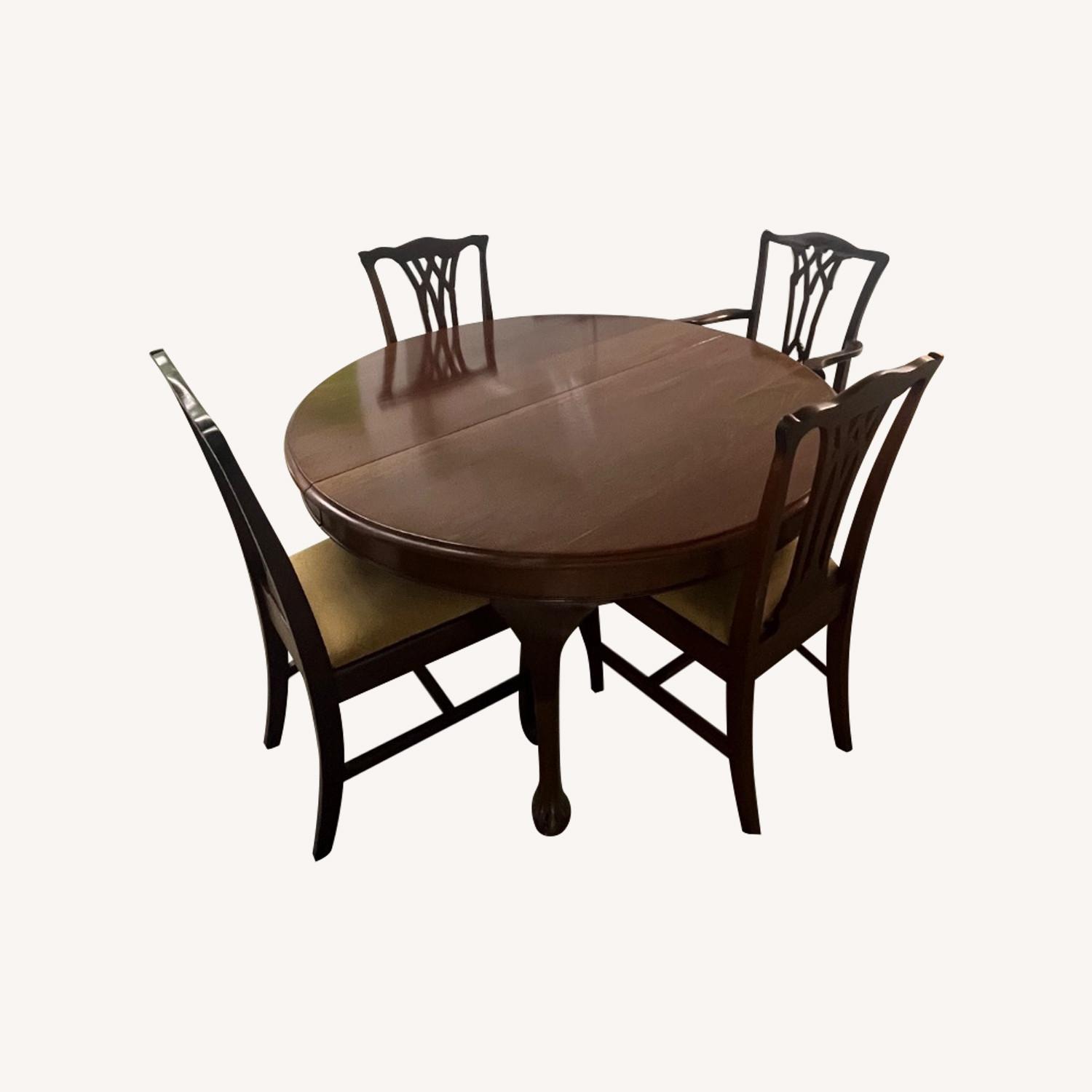 Solid Mahogany Round Dining Table and Chairs  - image-0