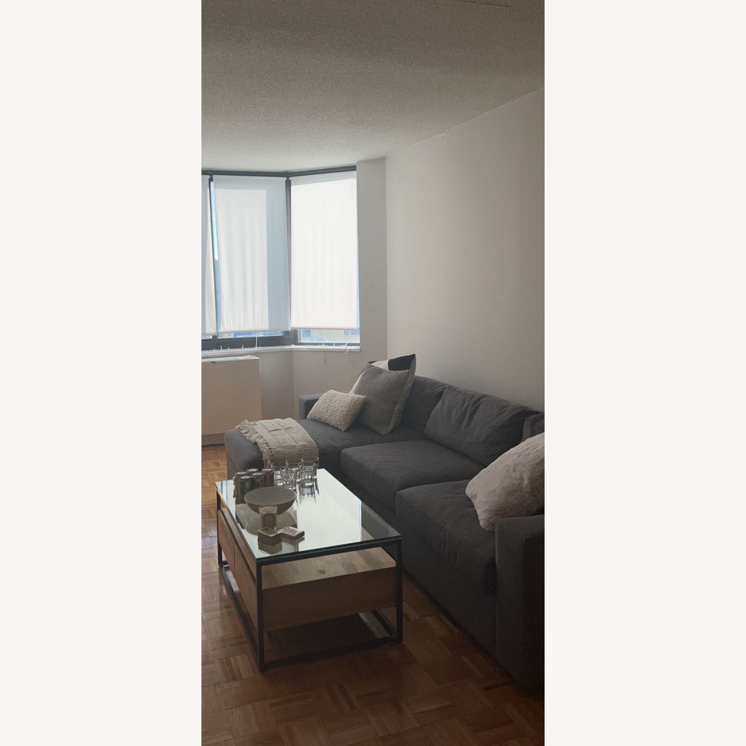 West Elm Sectional 2 Piece Sofa Sleeper Couch - image-3