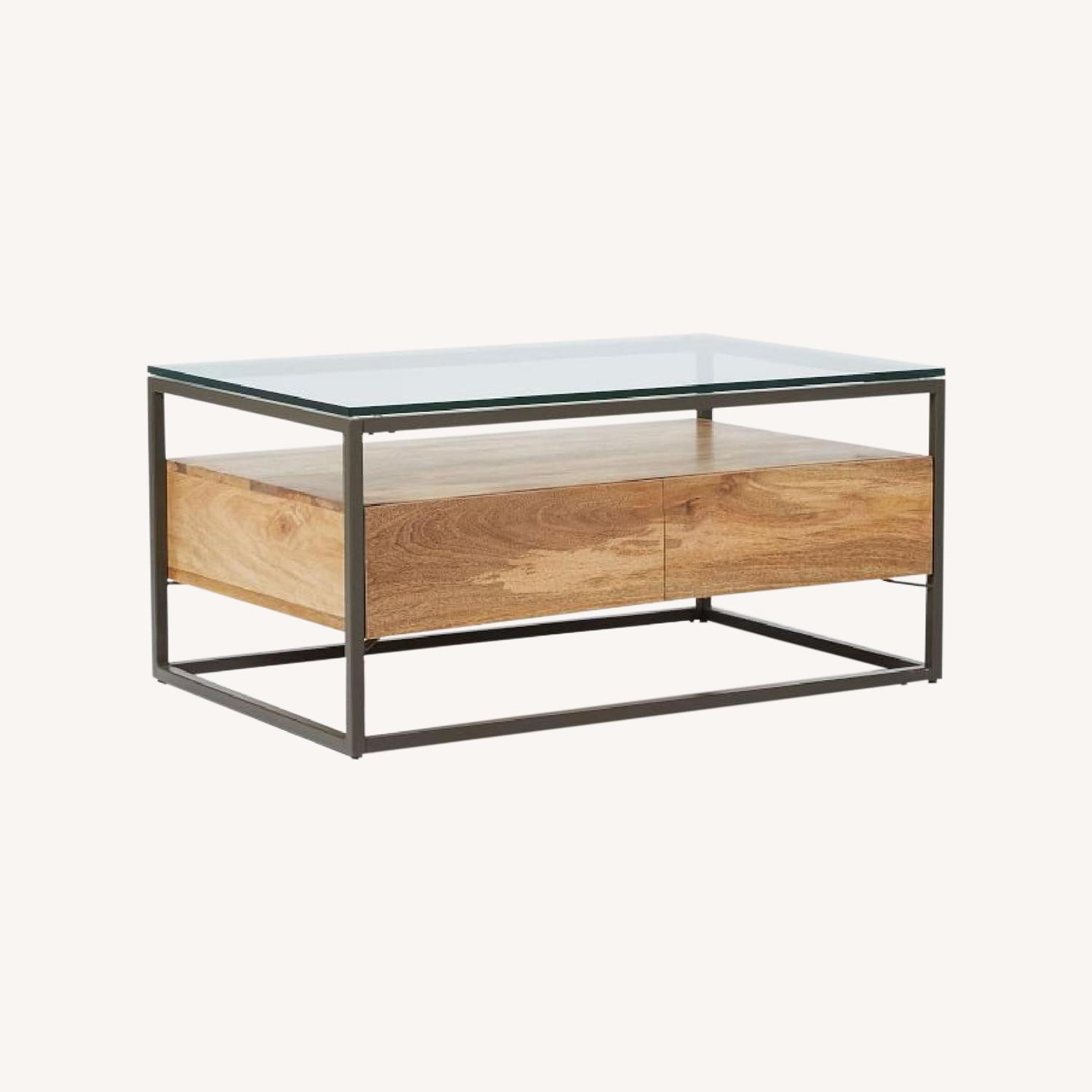 West Elm Box Frame Storage Coffee Table - image-0