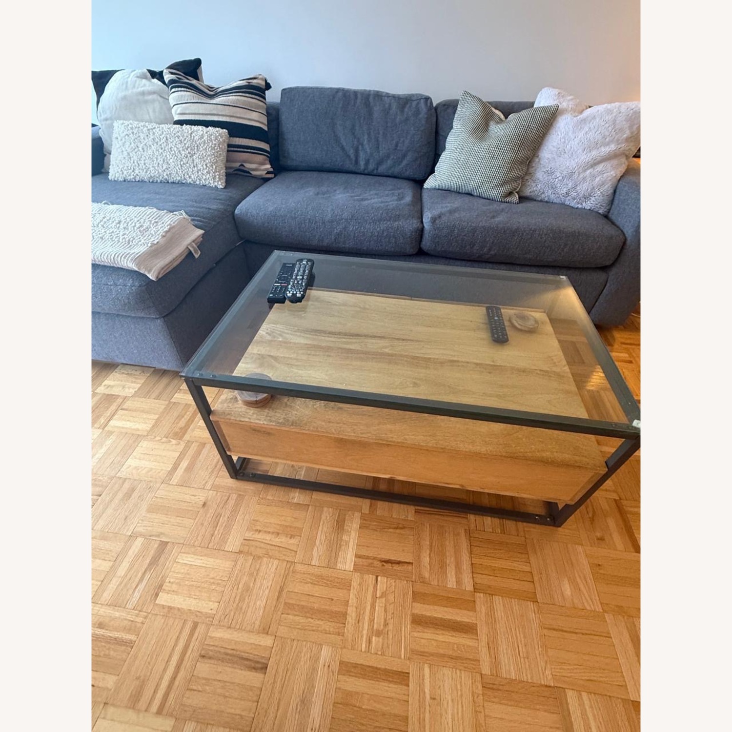 West Elm Box Frame Storage Coffee Table - image-6