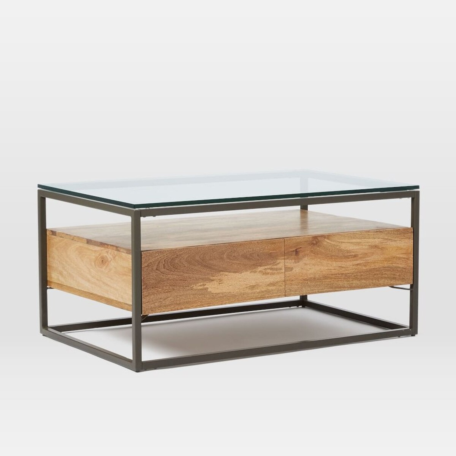 West Elm Box Frame Storage Coffee Table - image-7