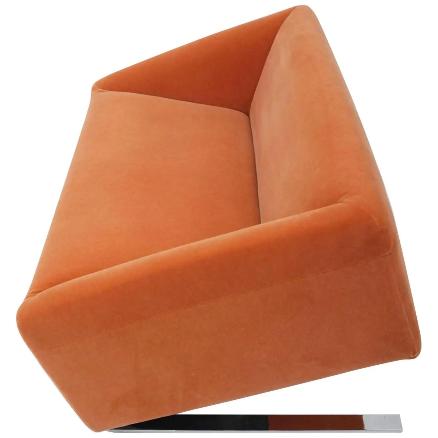 Tilt Sofa in Orange Mohair, Circa 1980 - image-0