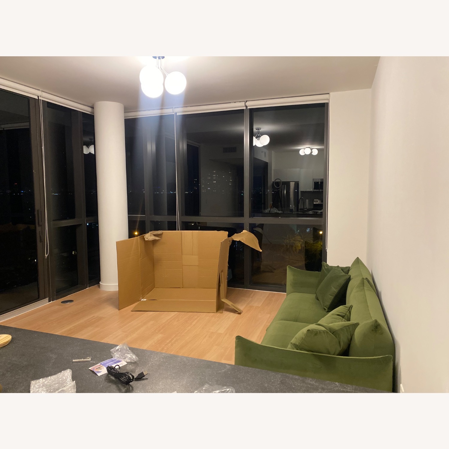  Suede Green Sofa - image-2