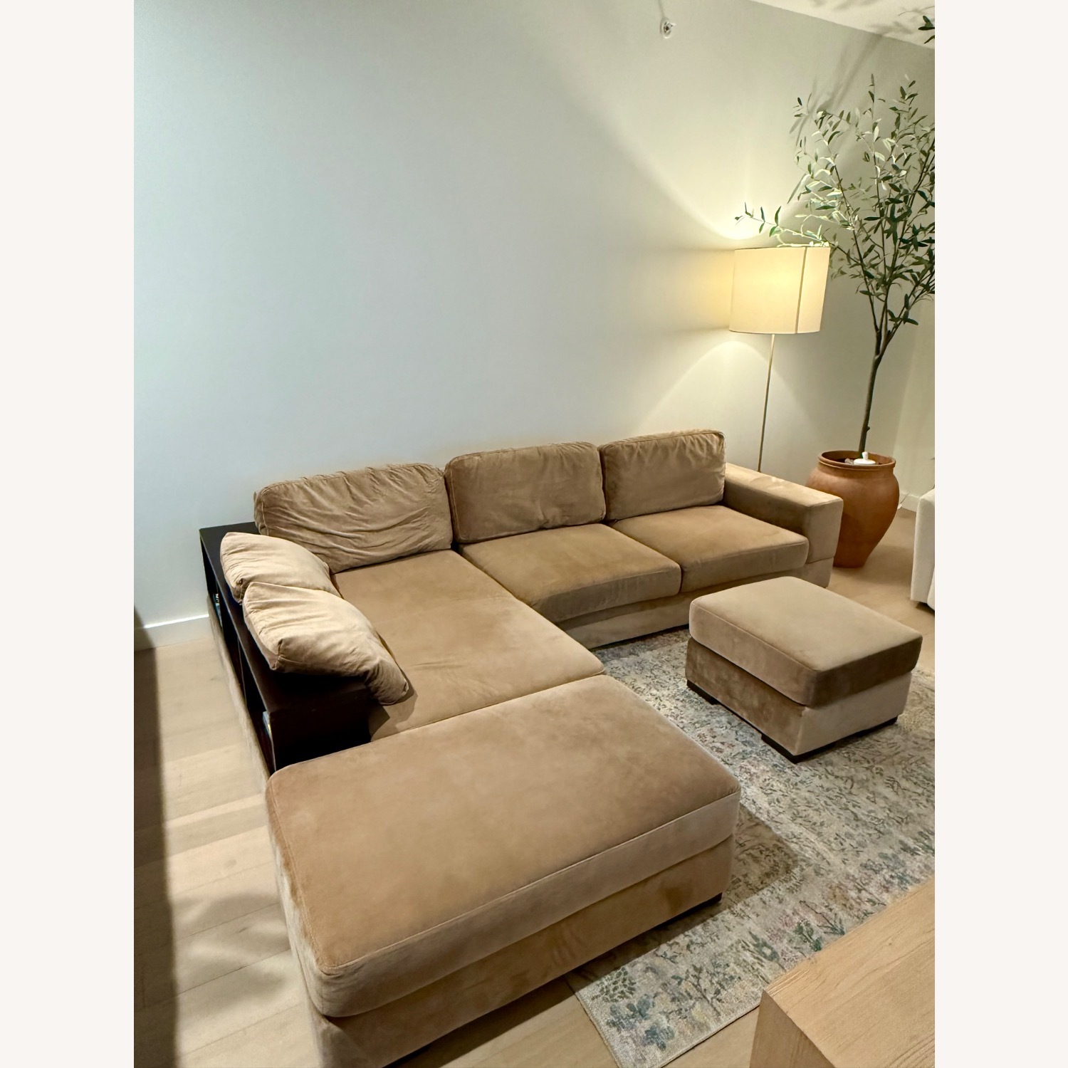 Brown Sectional with Bookcase Arm - image-2