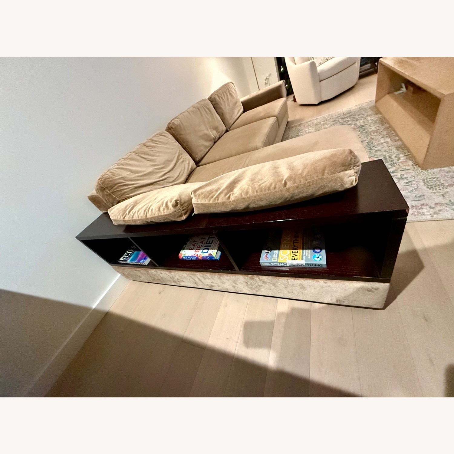 Brown Sectional with Bookcase Arm - image-3