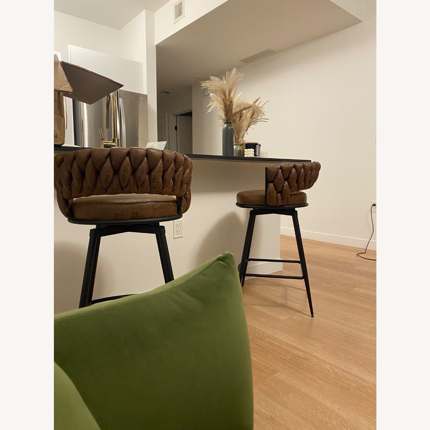 Suede Crusted Barstools - image-1