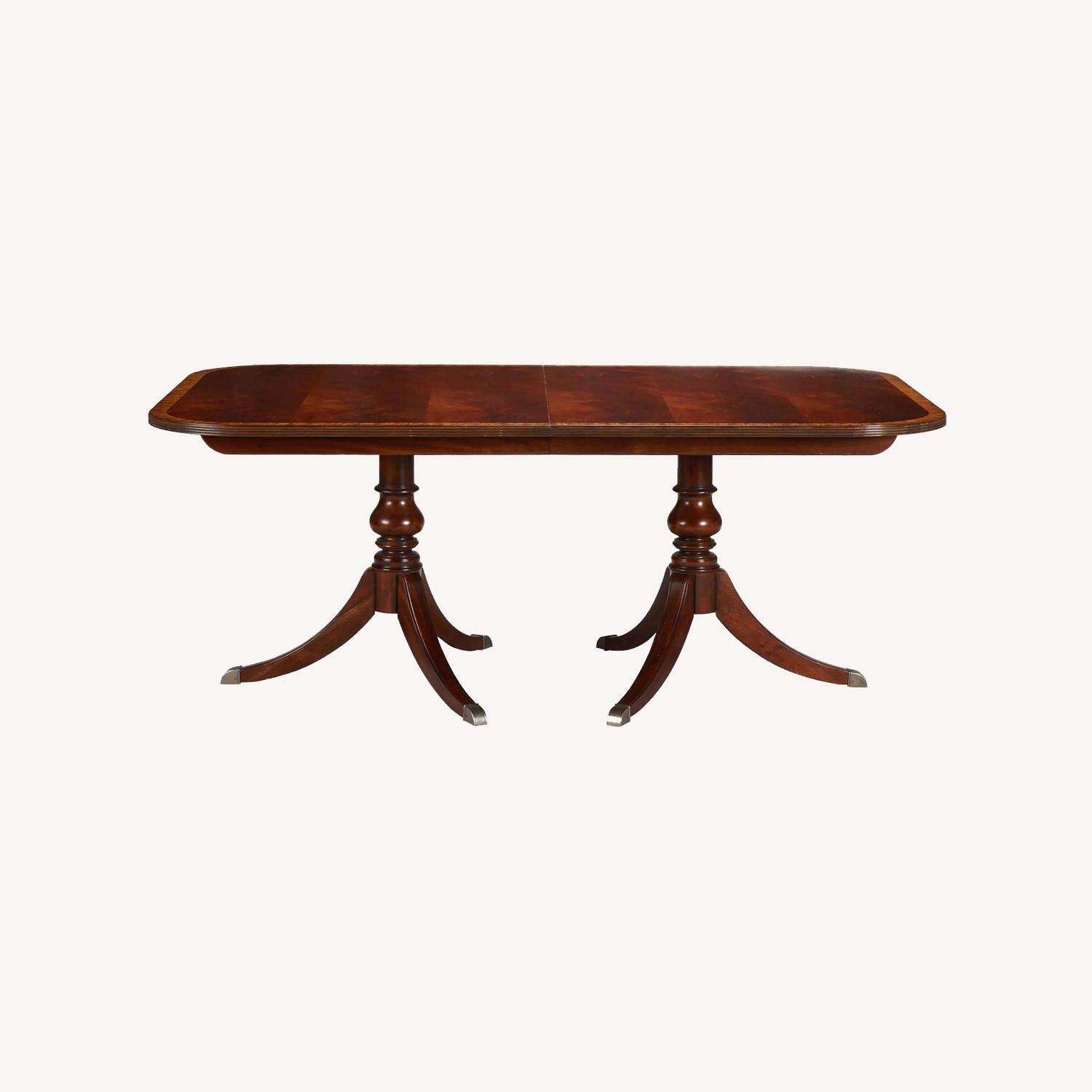 Ethan Allen Mahogany Pedestal Dining Table - image-0