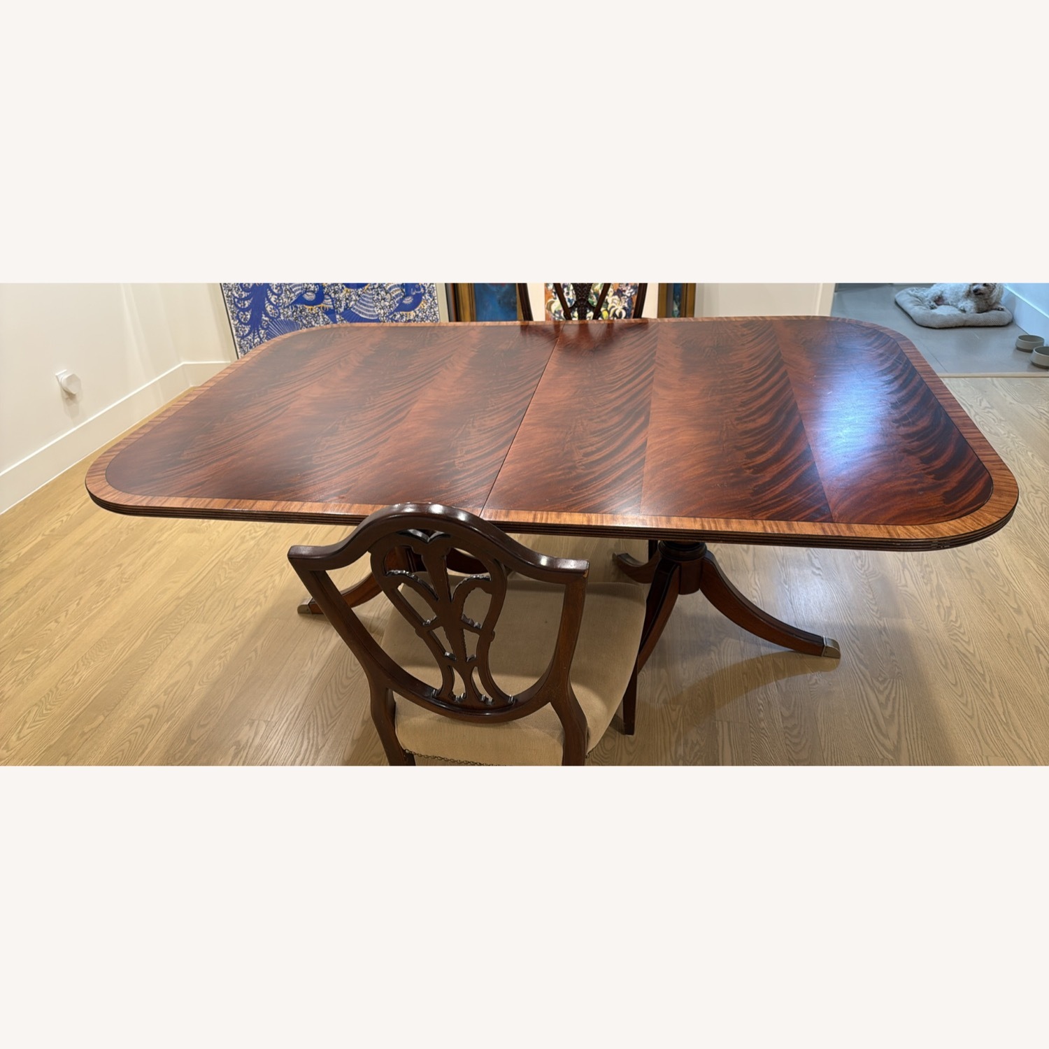 Ethan Allen Mahogany Pedestal Dining Table - image-1