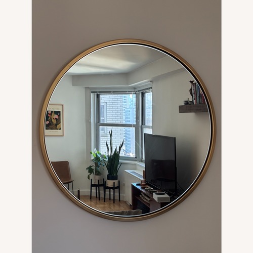 Used West Elm Metal Frame Round Wall Mirror for sale on AptDeco