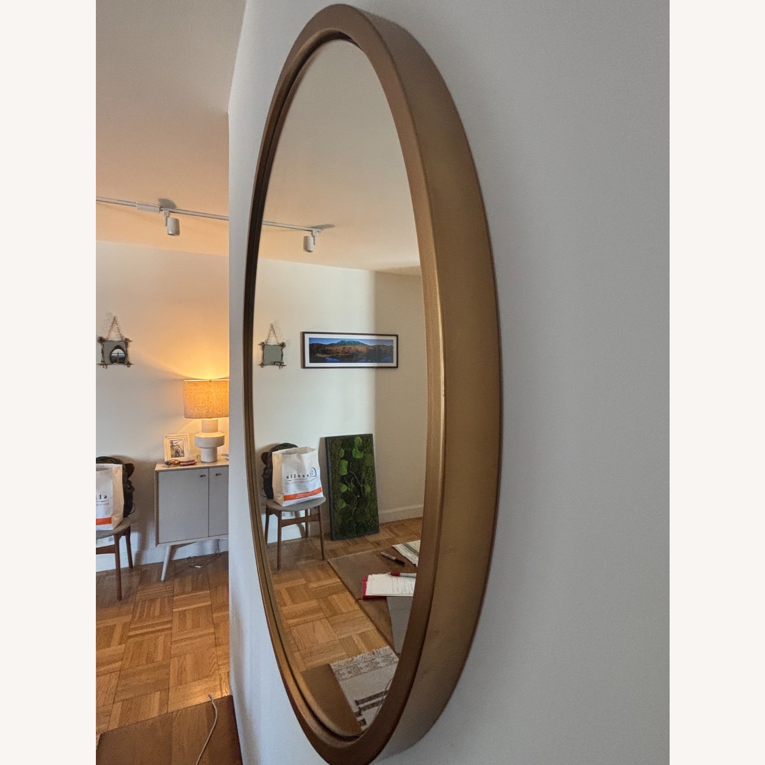 West Elm Metal Frame Round Wall Mirror - image-3