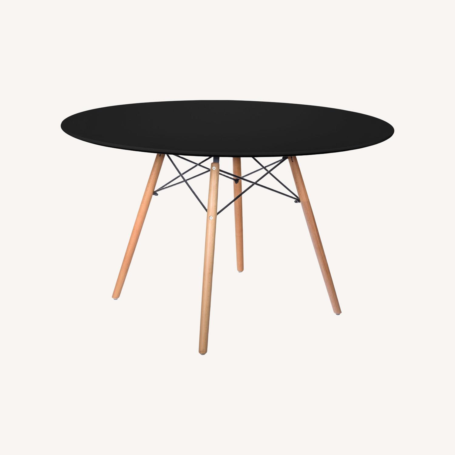 Dover Round Black MDF Wood Dining Table - image-0