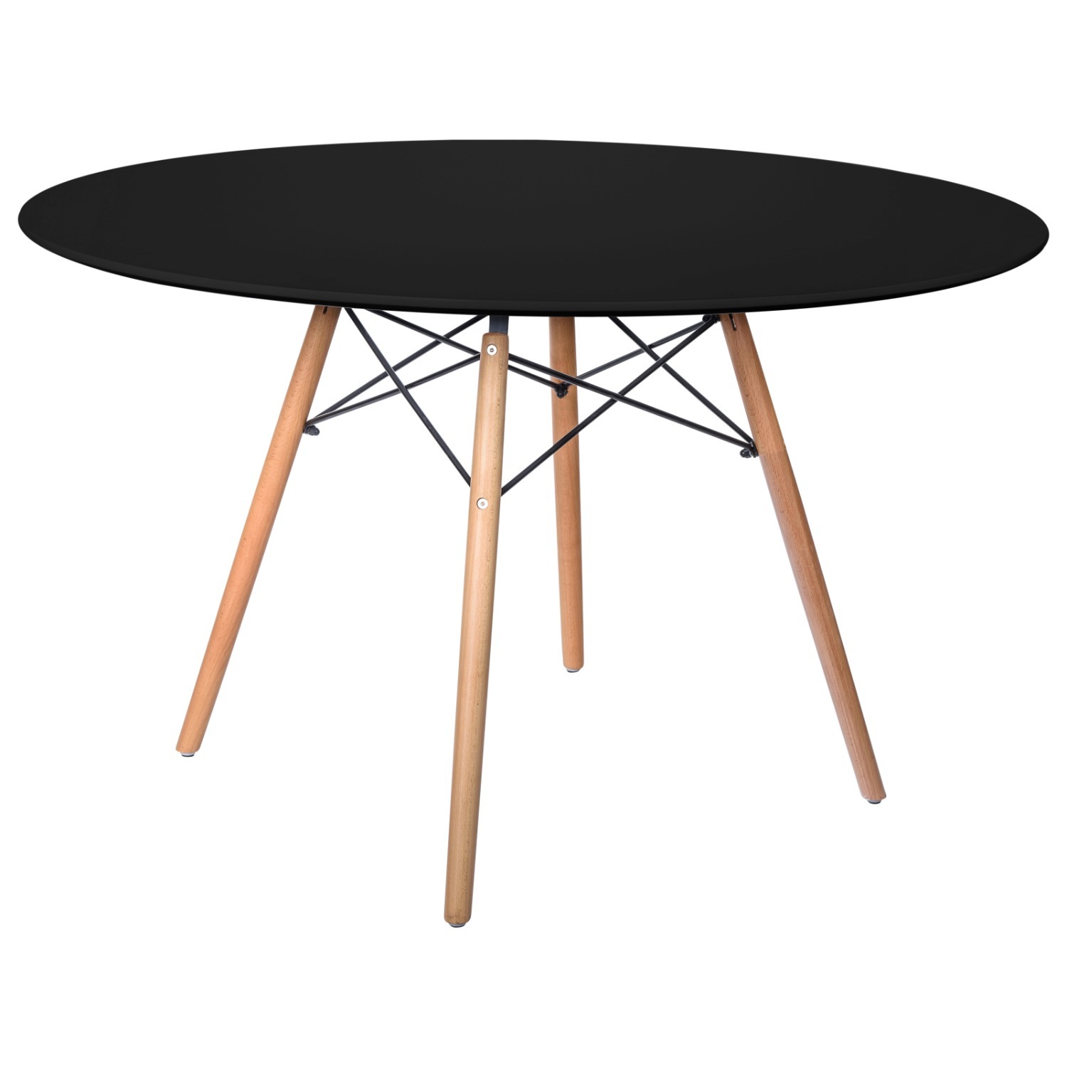 Dover Round Black MDF Wood Dining Table - image-1