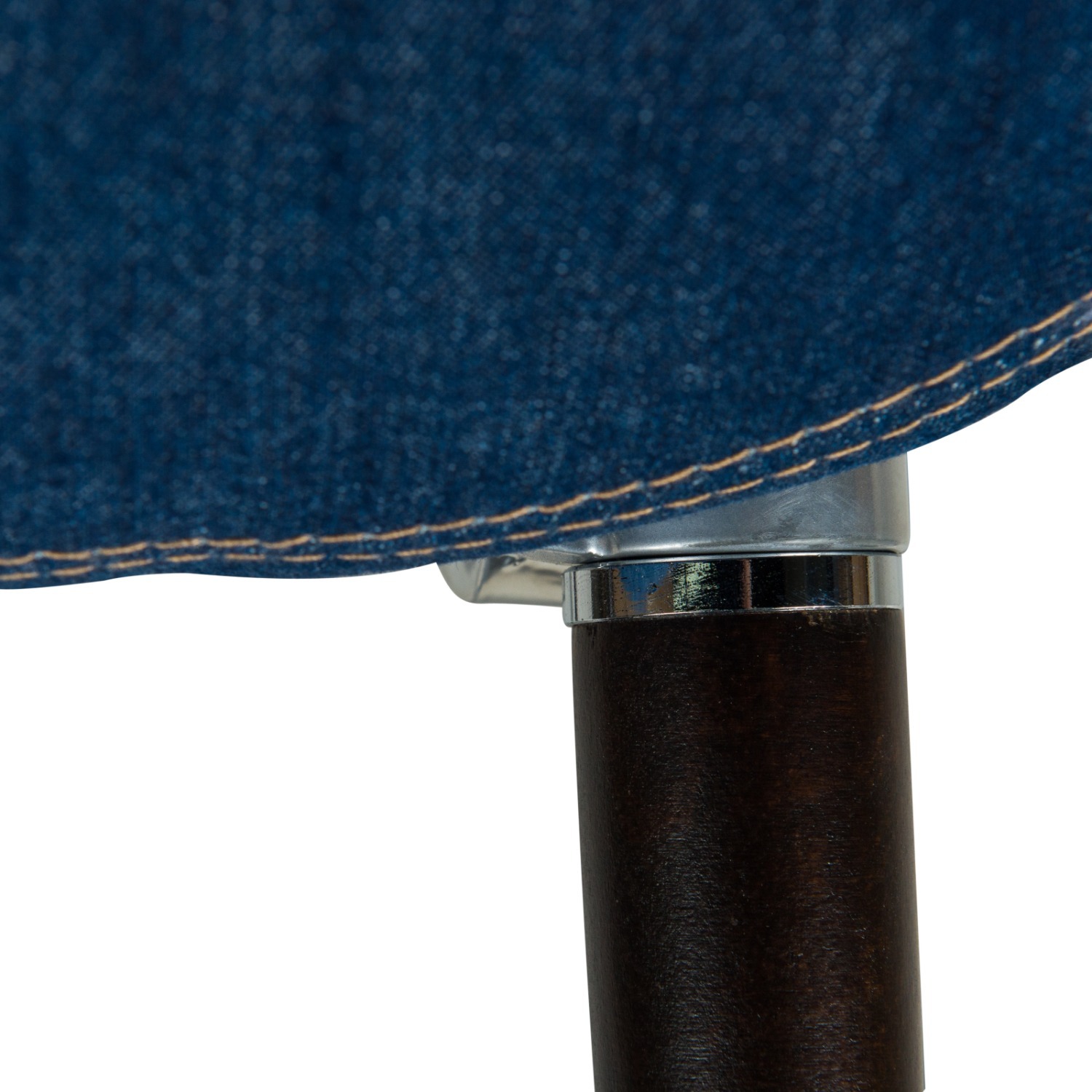 Milburn Denim Fabric Accent Chair in Blue - image-9