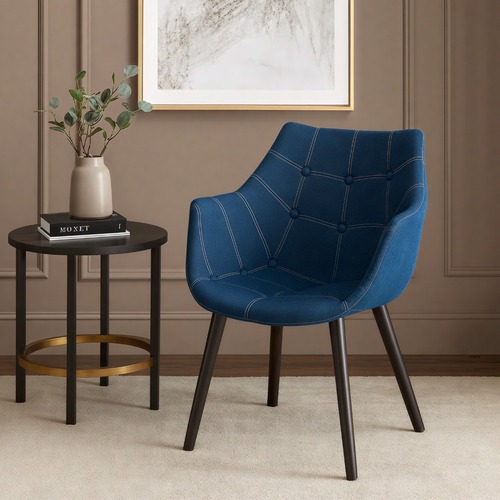 Used Milburn Denim Fabric Accent Chair in Blue for sale on AptDeco