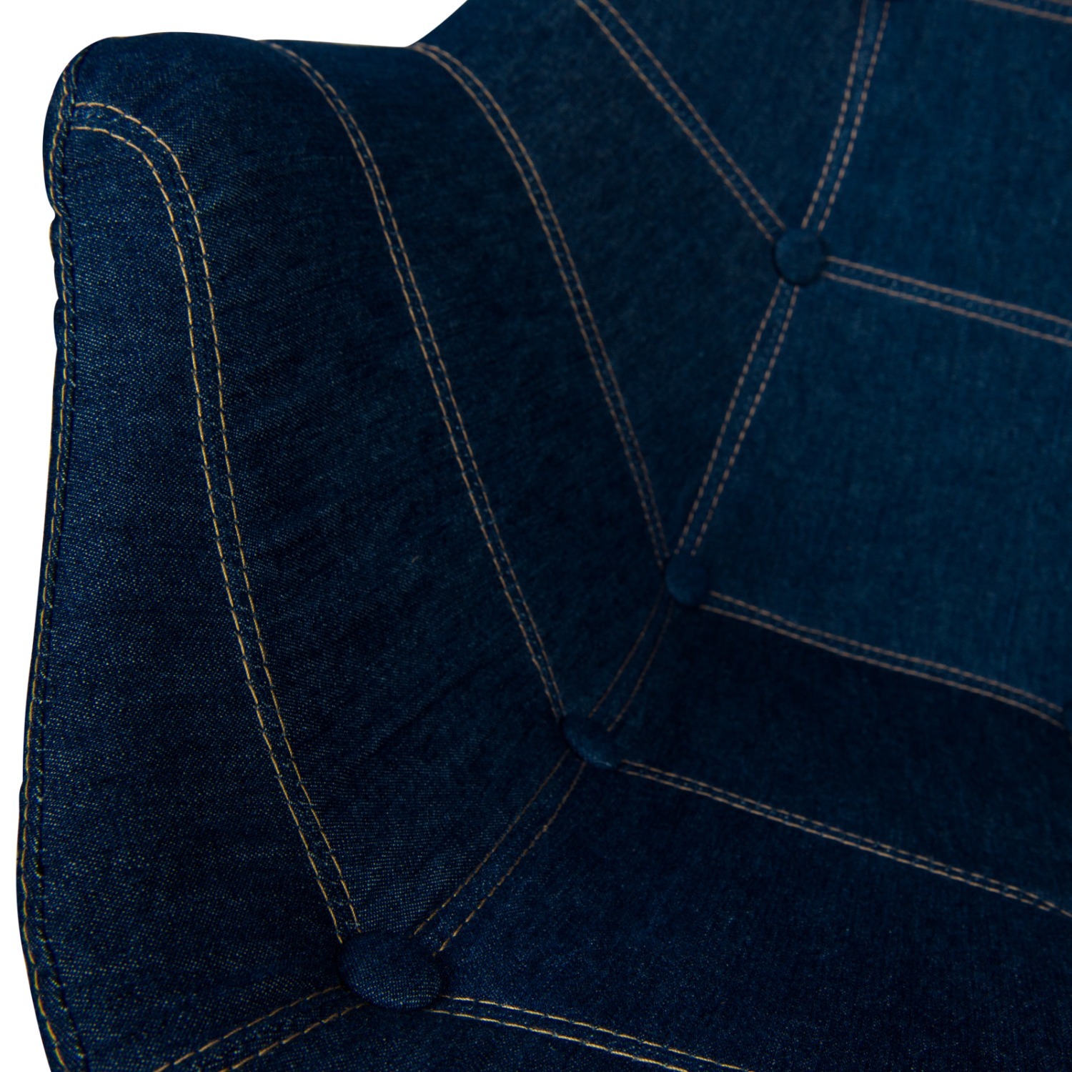 Milburn Denim Fabric Accent Chair in Blue - image-8