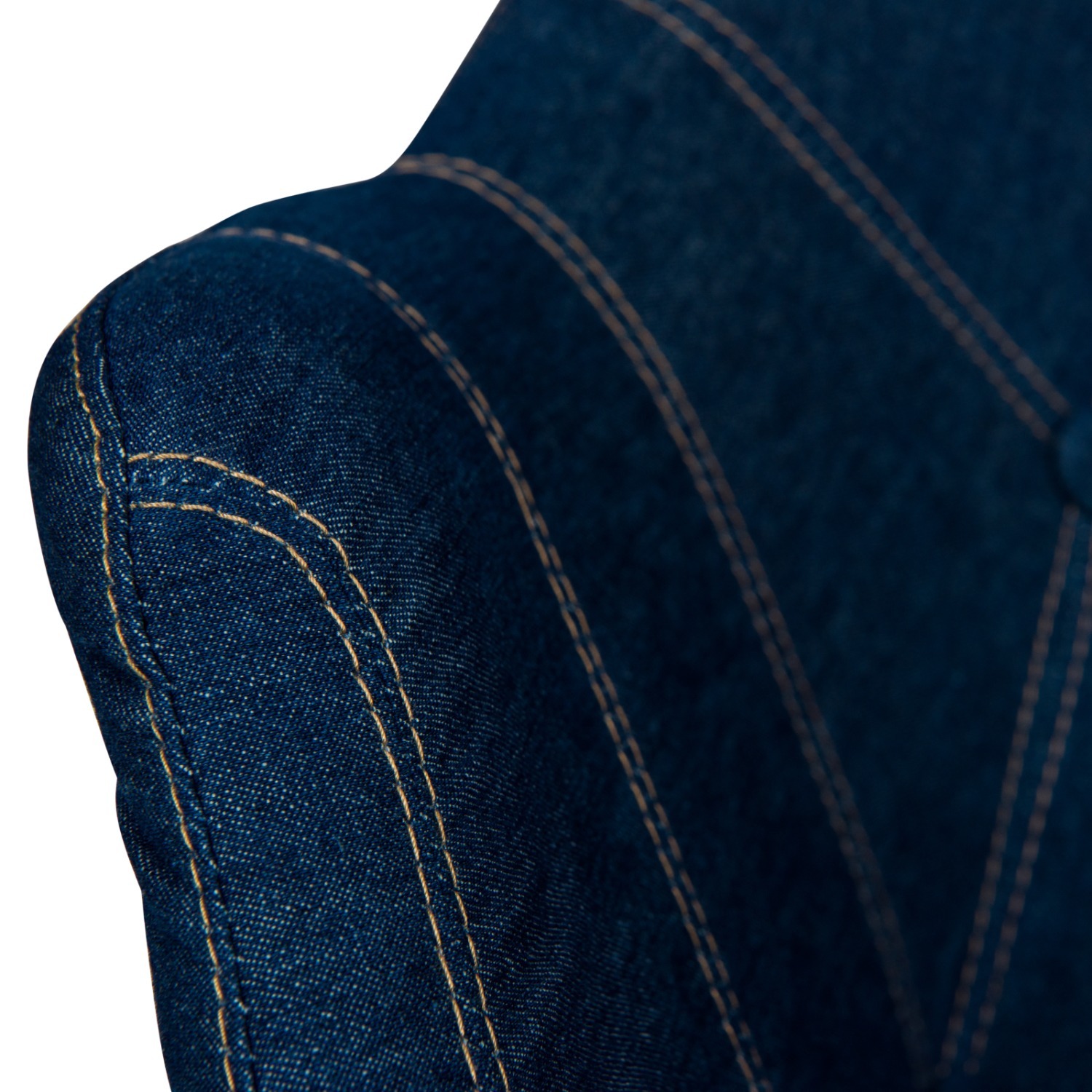 Milburn Denim Fabric Accent Chair in Blue - image-7