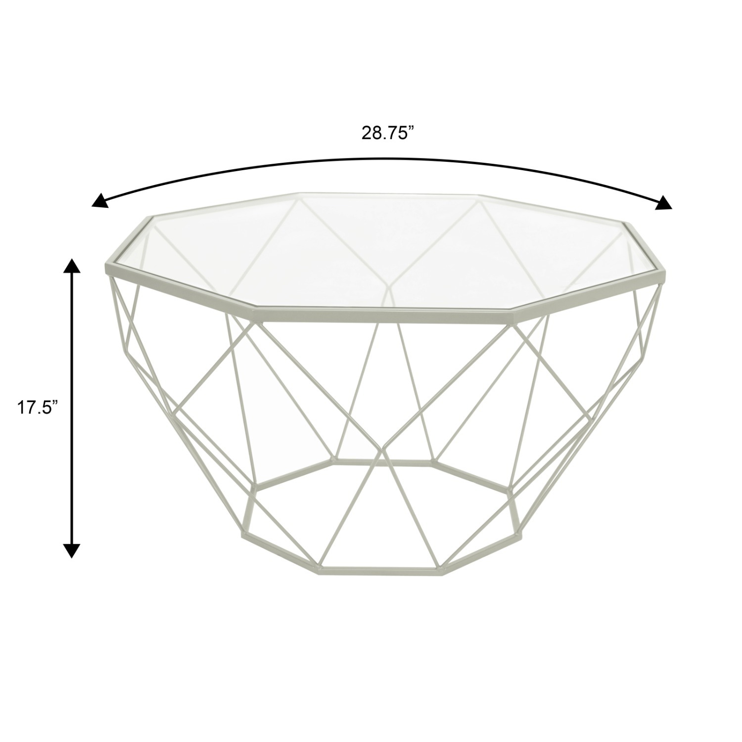 Malibu 31" Glass Top Coffee Table White Base  - image-1