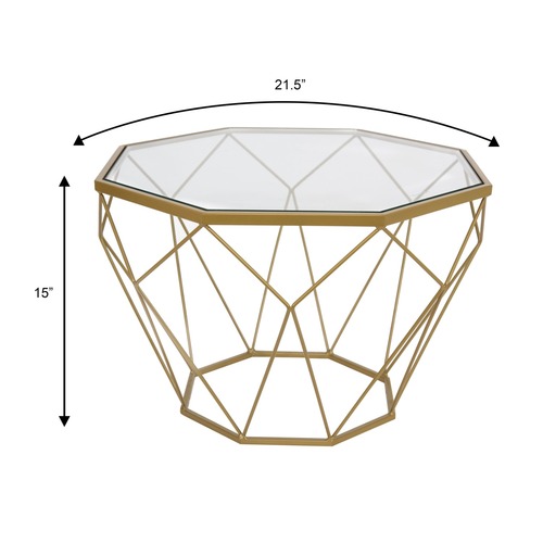 Used Malibu 21" Glass Top Coffee Table Gold Base  for sale on AptDeco