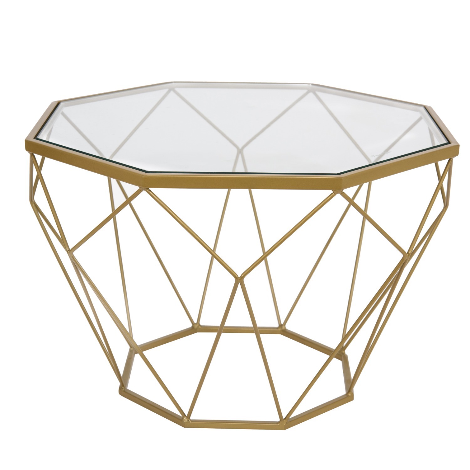 Malibu 21" Glass Top Coffee Table Gold Base  - image-3
