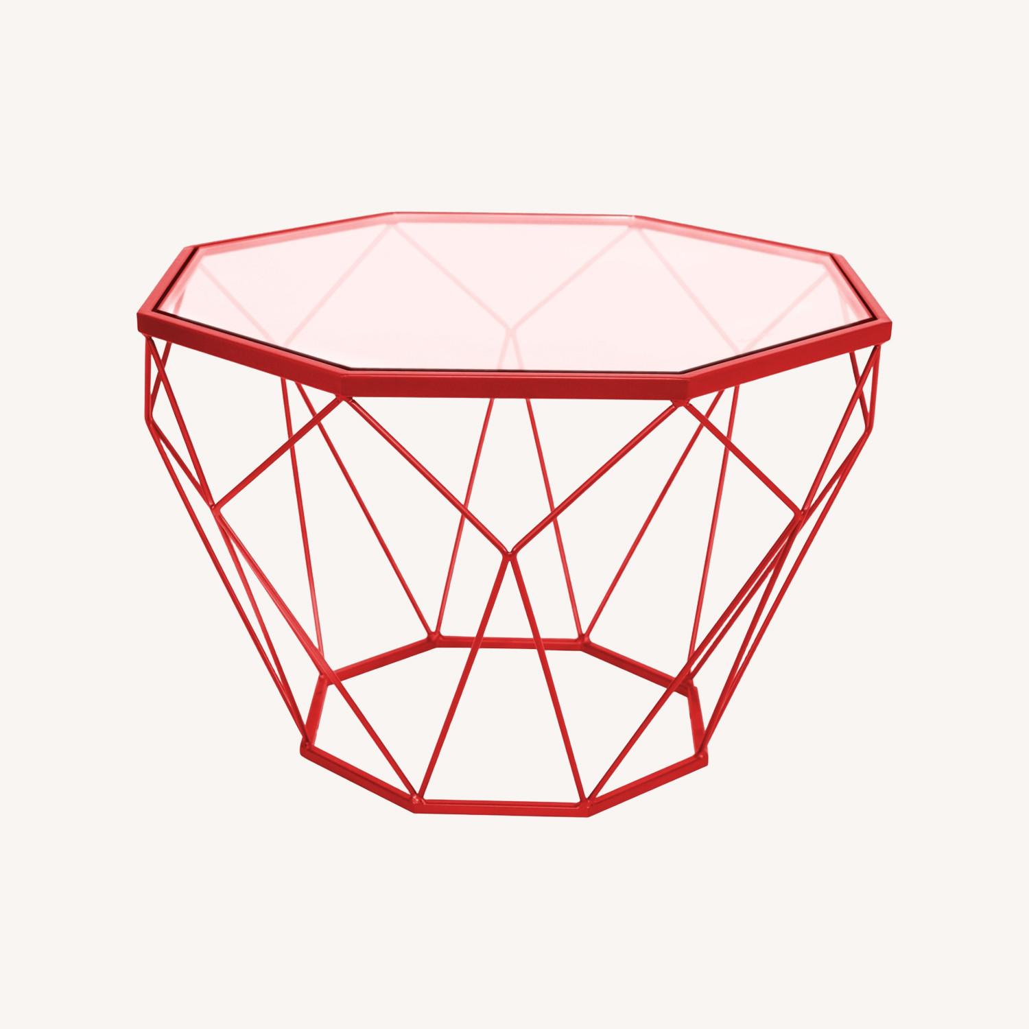 Malibu 21" Glass Top Coffee Table Grey Base  - image-0