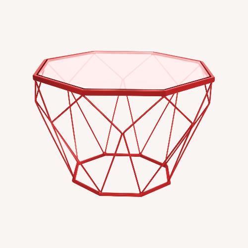 Used Malibu 21" Glass Top Coffee Table Grey Base  for sale on AptDeco