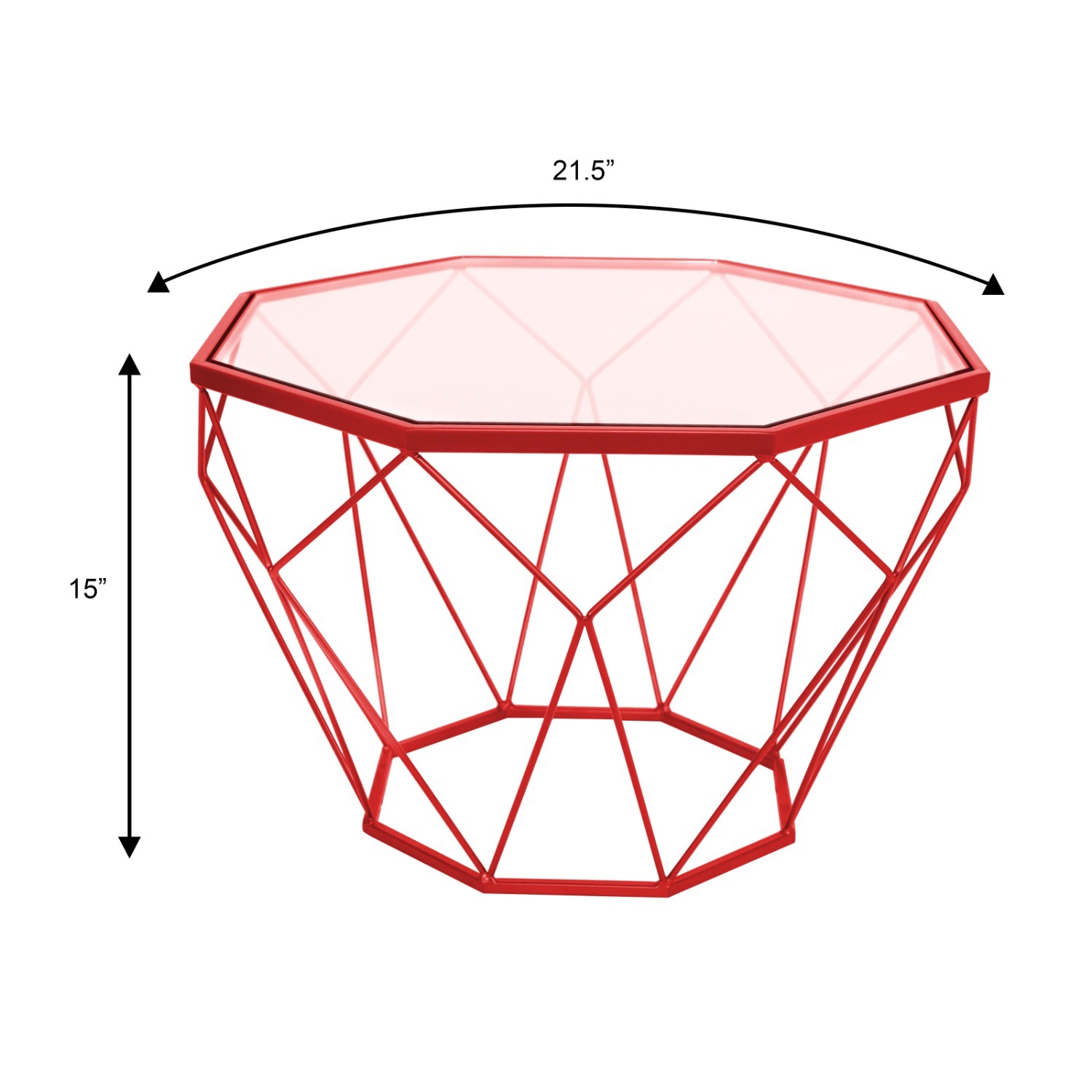 Malibu 21" Glass Top Coffee Table Grey Base  - image-1