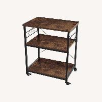 Rustic Brown 3-Tier Kitchen Utility Cart