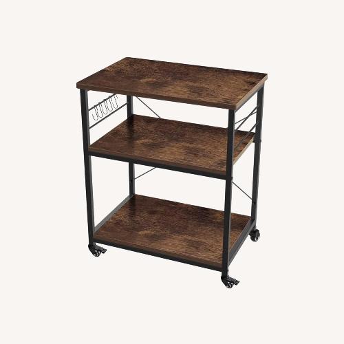 Used Rustic Brown 3-Tier Kitchen Utility Cart for sale on AptDeco