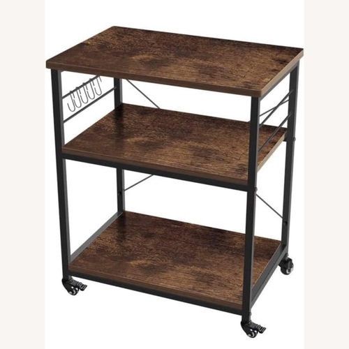 Used Rustic Brown 3-Tier Kitchen Utility Cart for sale on AptDeco