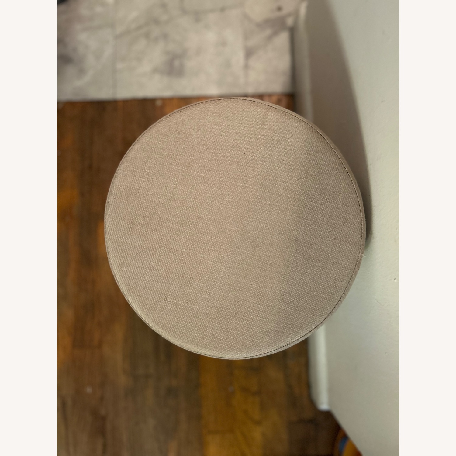 Beige Footstool/Ottoman W Storage - image-2