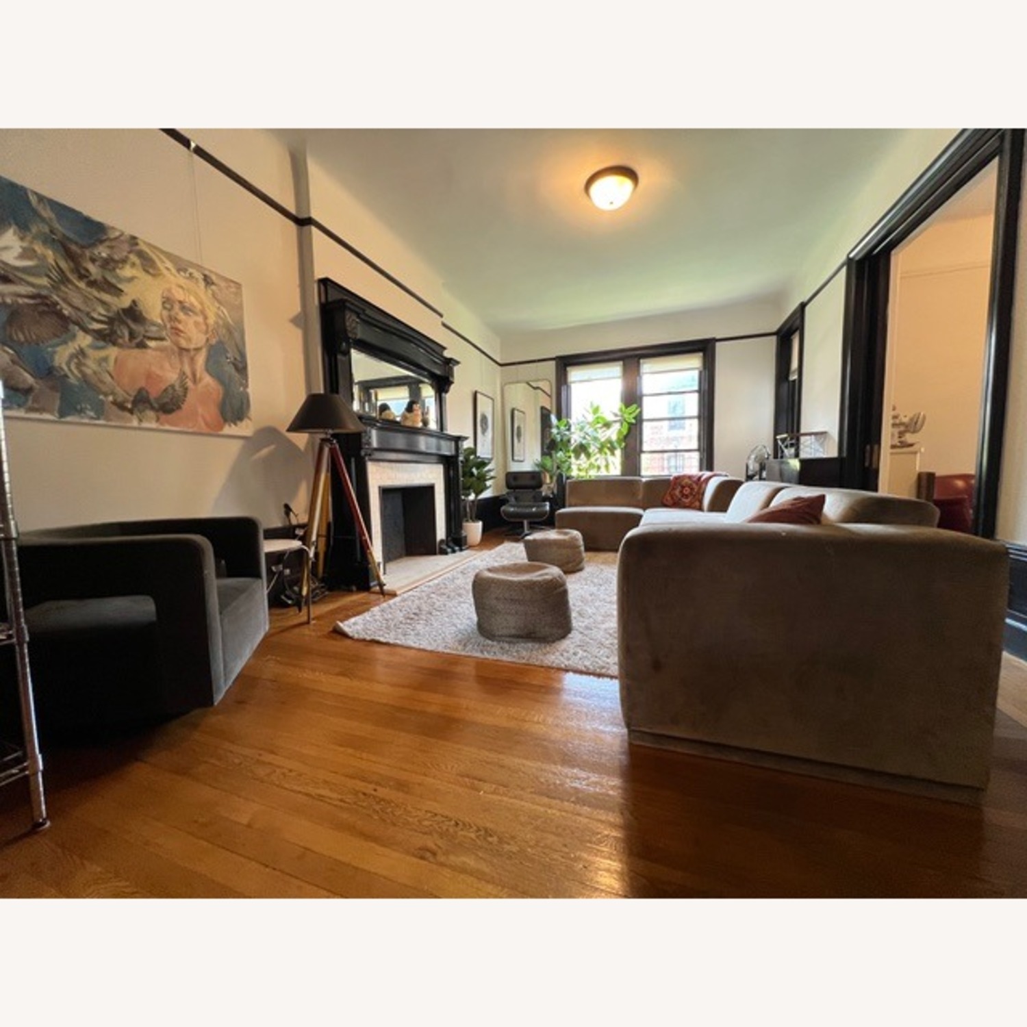 Interlude Home Cassis Sectional in Gray Velvet - image-4