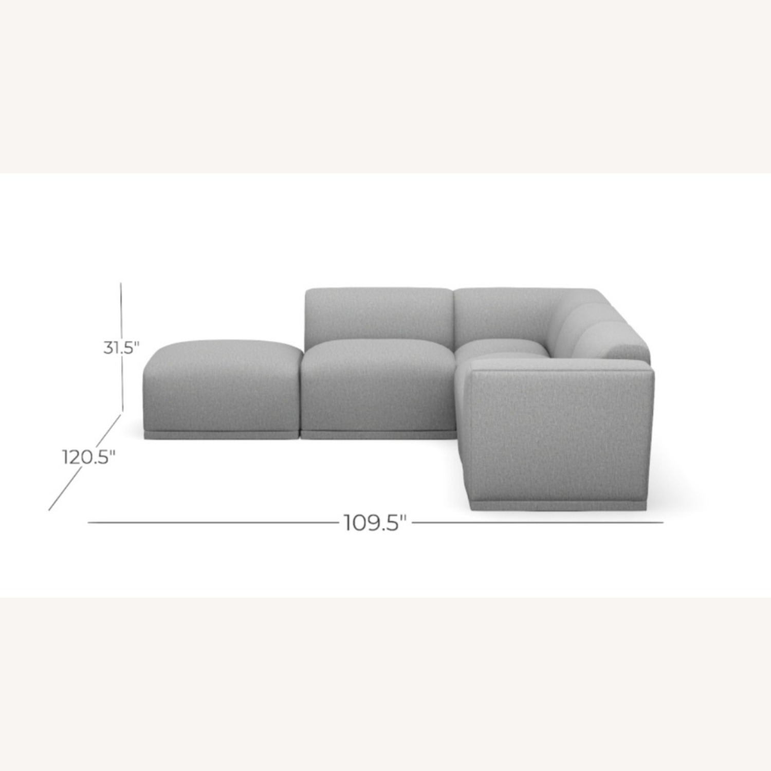Interlude Home Cassis Sectional in Gray Velvet - image-5