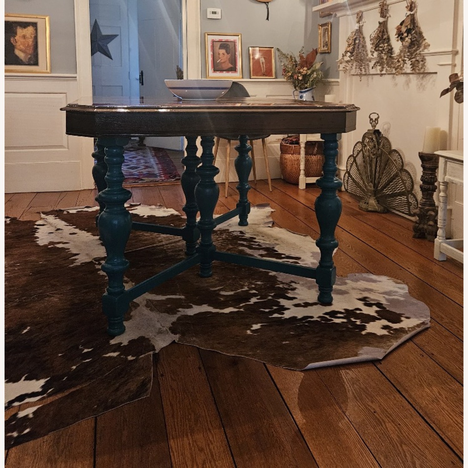 Refinished 1930's Solid Oak Dining Table  - image-7