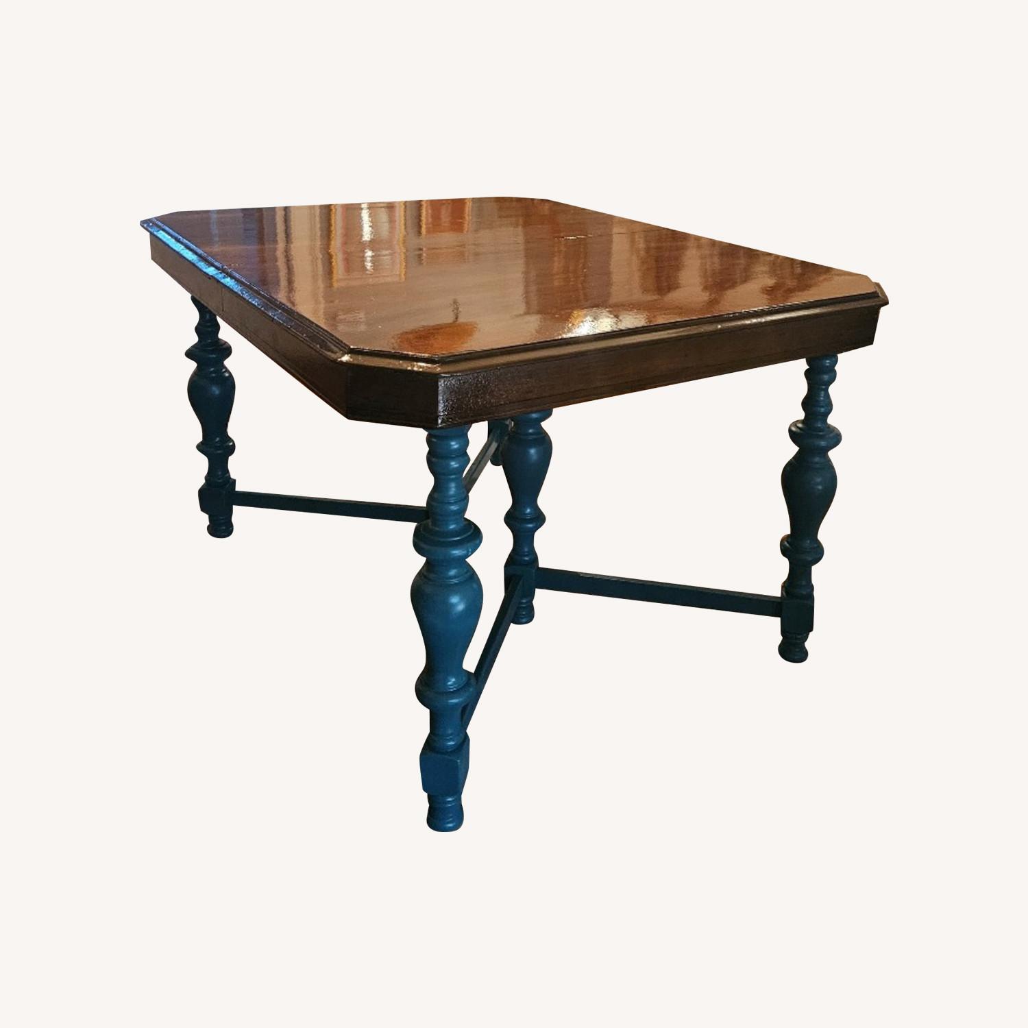 Refinished 1930's Solid Oak Dining Table - AptDeco