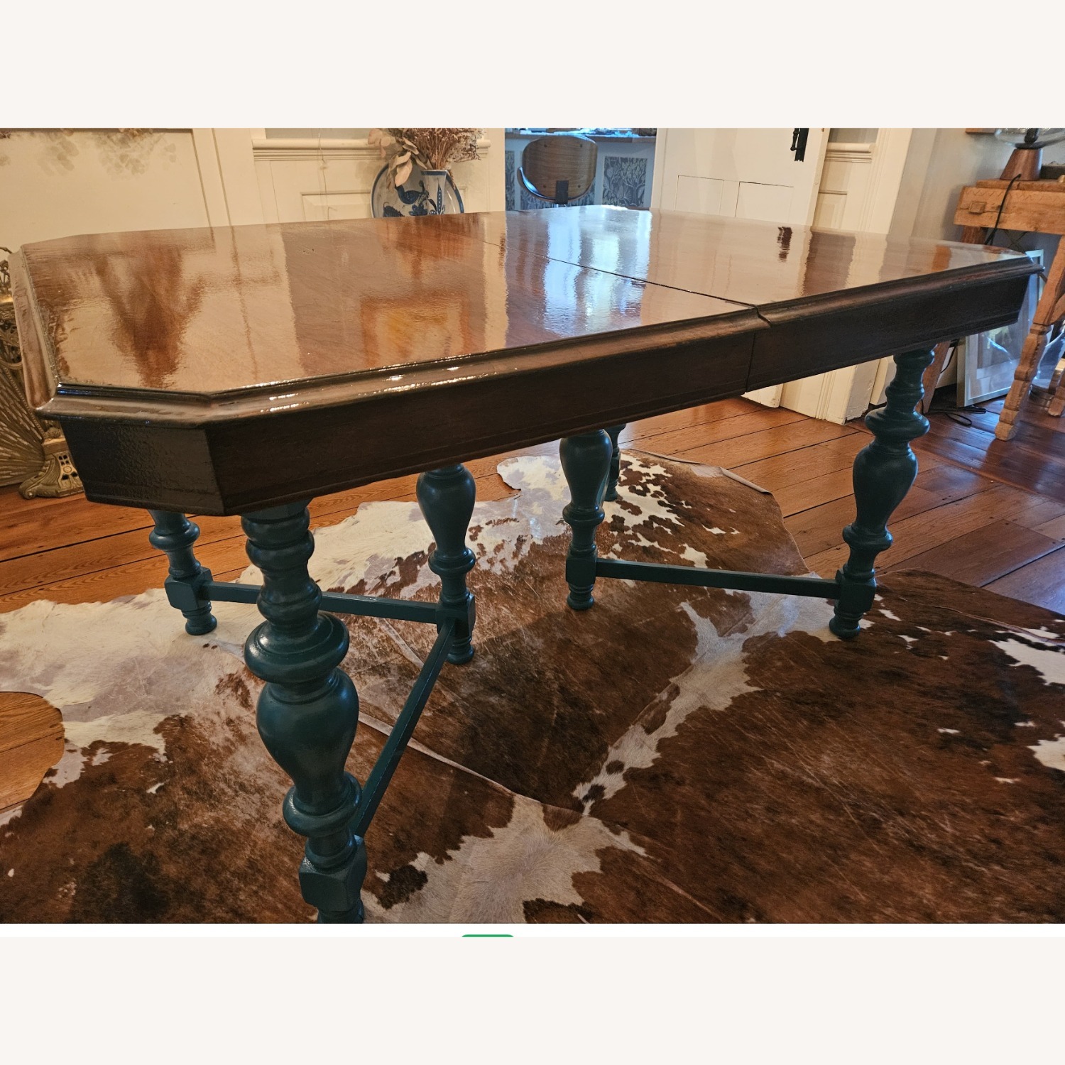 Refinished 1930's Solid Oak Dining Table  - image-2