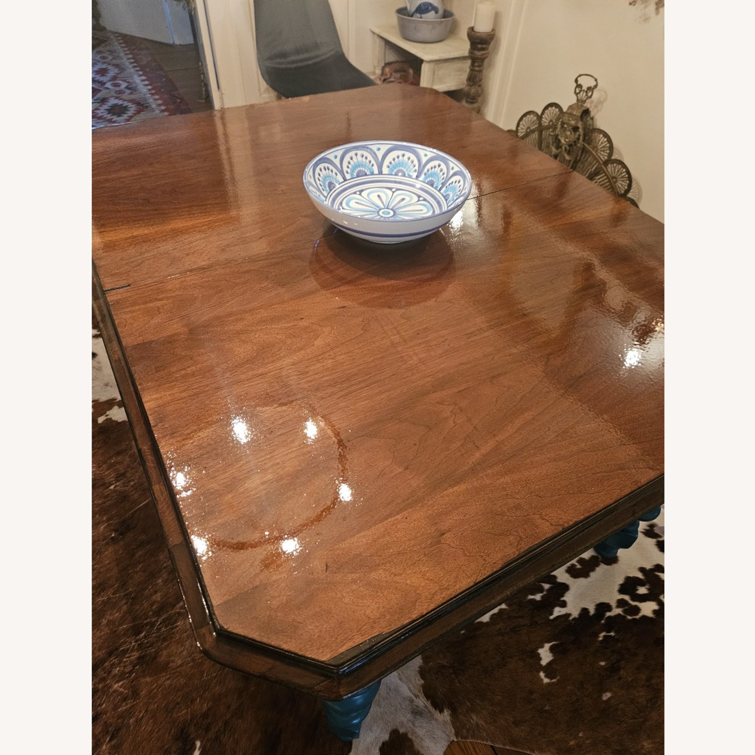 Refinished 1930's Solid Oak Dining Table  - image-8