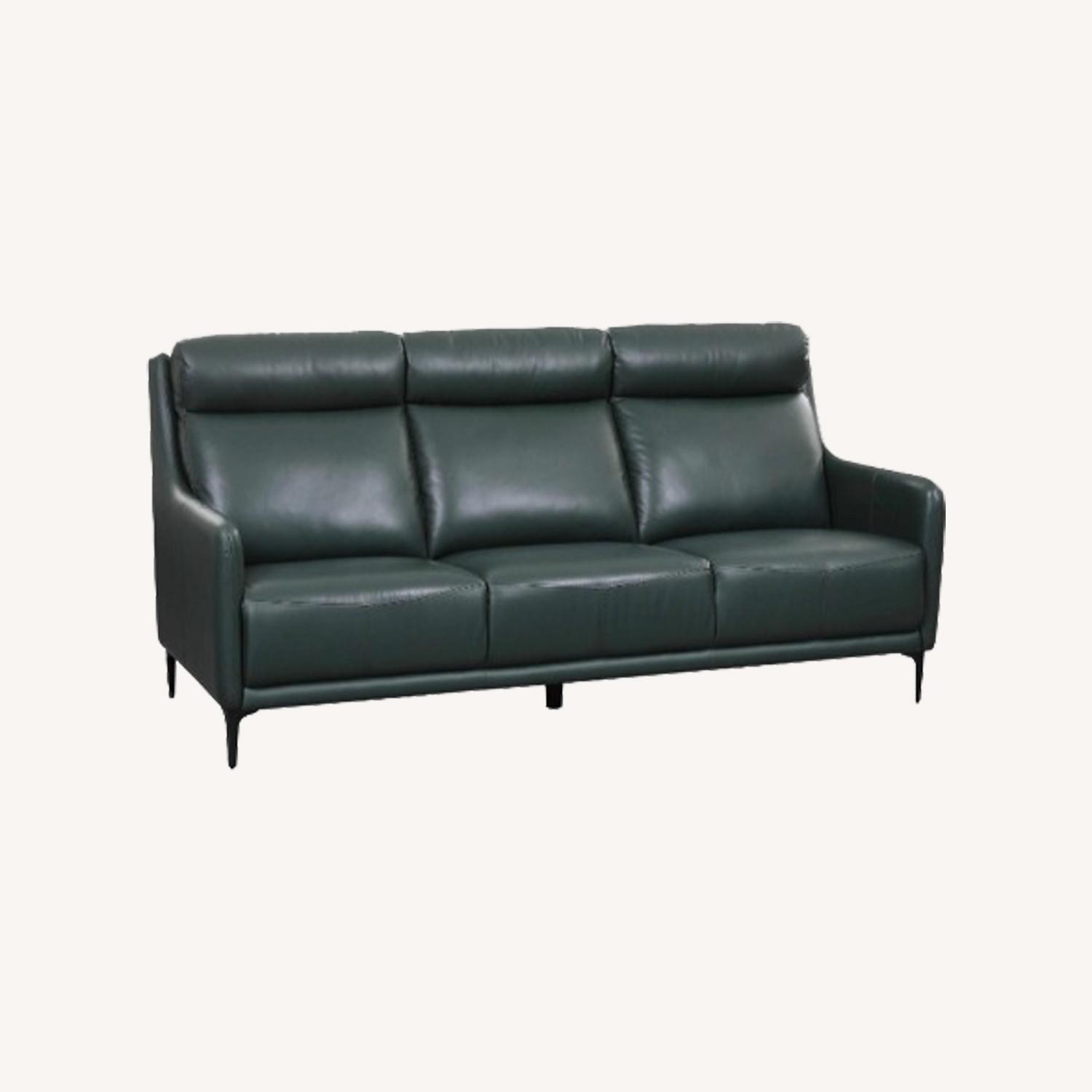 Tallanew Green Top Grade Leather Sofa  - image-0