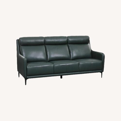 Used Tallanew Green Top Grade Leather Sofa  for sale on AptDeco