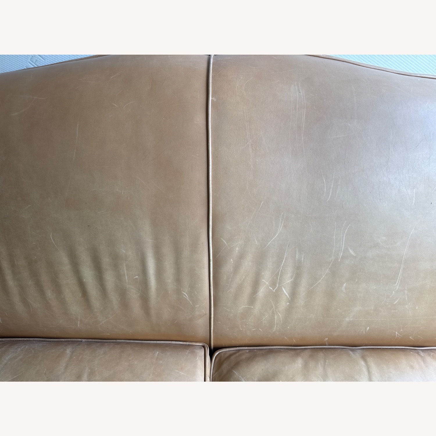 Restoration Hardware Sorensen Tan Leather Sofa - image-4
